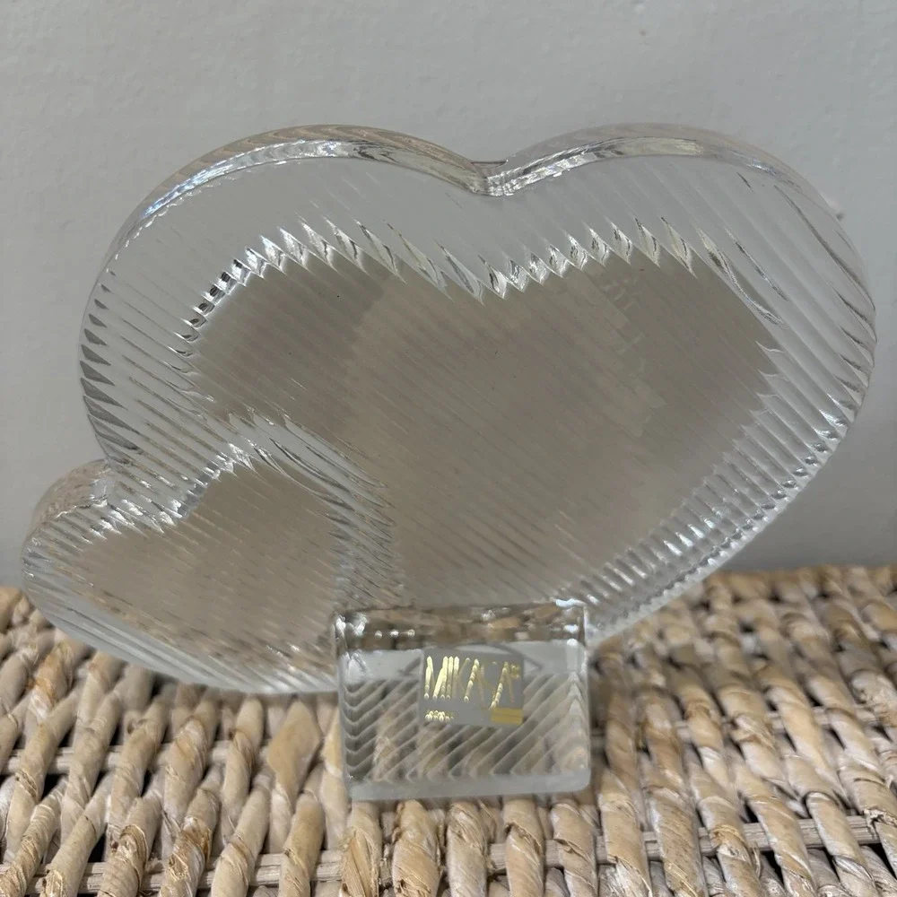Mikasa Polished Portraits Double Heart Clear Glass Picture Frame Made in Japan